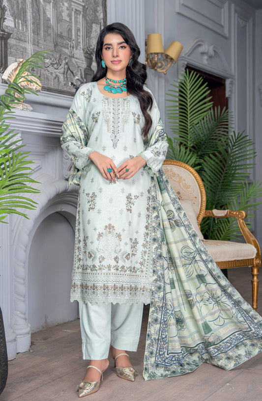 Umang by Riaz Arts Embroidered Peach Unstitched 3 Piece Suit - D-07 - RA26UMG - Blue - Winter Collection