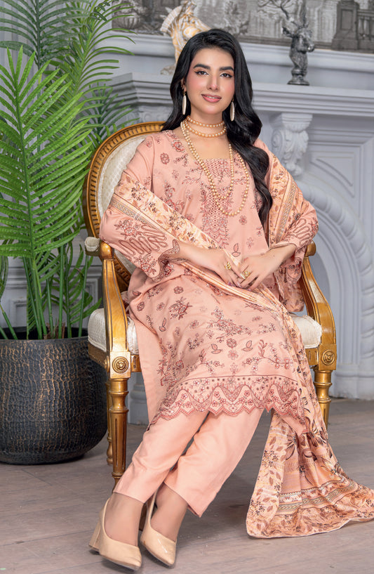 Umang by Riaz Arts Embroidered Peach Unstitched 3 Piece Suit - D-06 - RA26UMG - Pink - Winter Collection