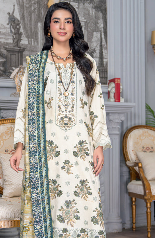 Umang by Riaz Arts Embroidered Peach Unstitched 3 Piece Suit - D-04 - RA26UMG - Green - Winter Collection