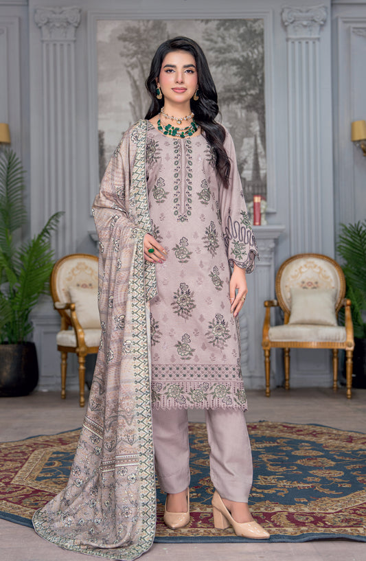 Umang by Riaz Arts Embroidered Peach Unstitched 3 Piece Suit - D-01 - RA26UMG - Purple - Winter Collection