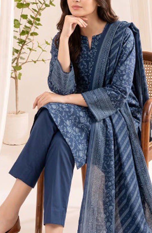 VS Printed Pashmina Unstitched 3 Piece Suit - D-15 - VS26PM - Blue - Winter Collection