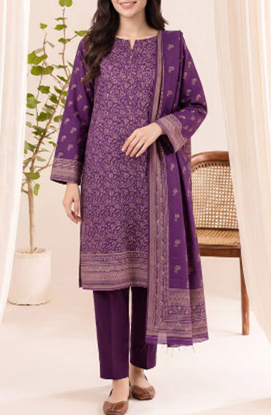 VS Printed Pashmina Unstitched 3 Piece Suit - D-13 - VS26PM - Purple - Winter Collection