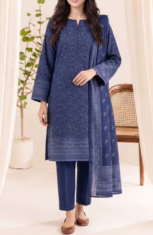 VS Printed Pashmina Unstitched 3 Piece Suit - D-12 - VS26PM - Blue - Winter Collection