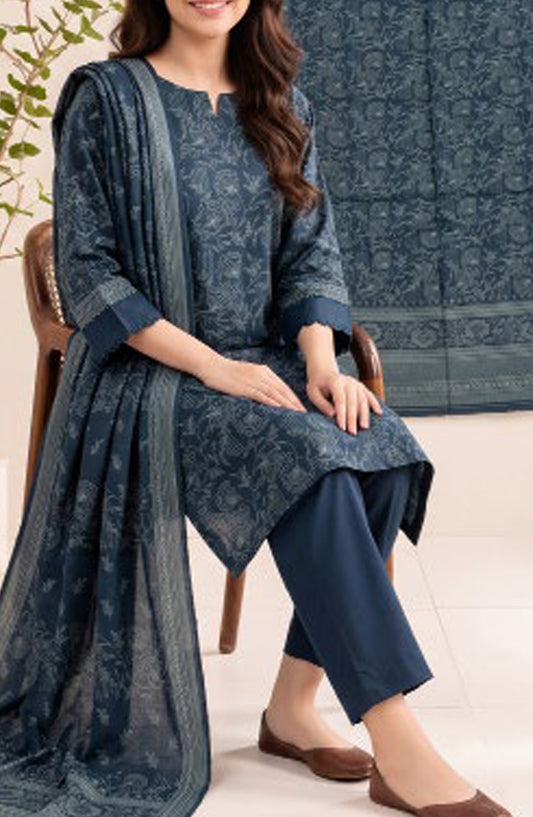 VS Printed Pashmina Unstitched 3 Piece Suit - D-10 - VS26PM - Blue - Winter Collection