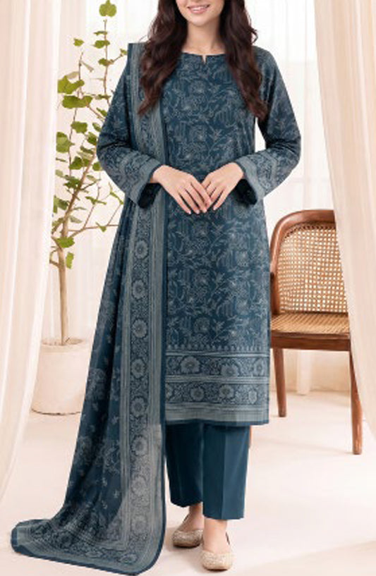 VS Printed Pashmina Unstitched 3 Piece Suit - D-10 - VS26PM - Blue - Winter Collection