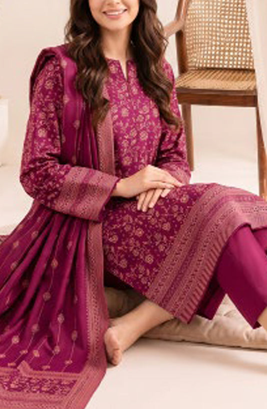 VS Printed Pashmina Unstitched 3 Piece Suit - D-09 - VS26PM - Pink - Winter Collection