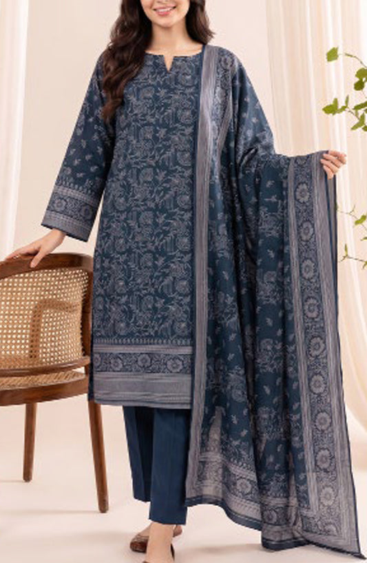 VS Printed Pashmina Unstitched 3 Piece Suit - D-08 - VS26PM - Blue - Winter Collection