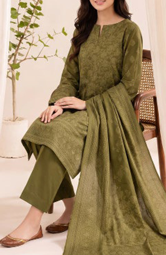 VS Printed Pashmina Unstitched 3 Piece Suit - D-07 - VS26PM - Green - Winter Collection