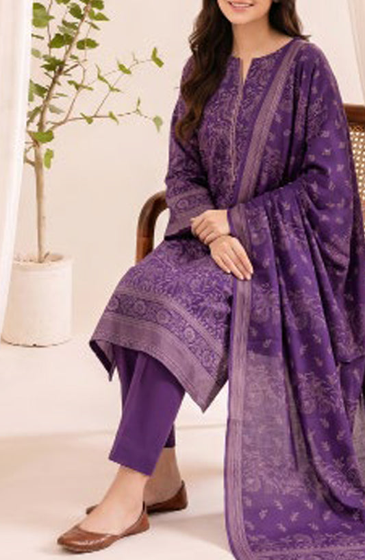 VS Printed Pashmina Unstitched 3 Piece Suit - D-06 - VS26PM - Purple - Winter Collection