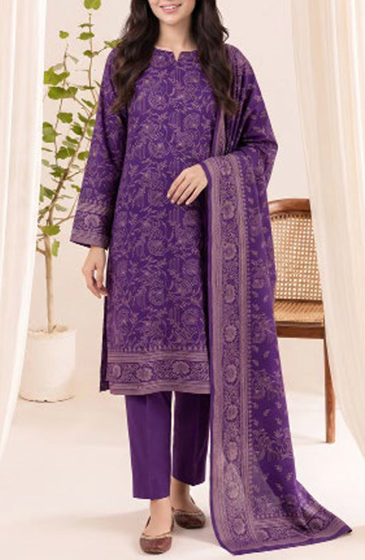 VS Printed Pashmina Unstitched 3 Piece Suit - D-06 - VS26PM - Purple - Winter Collection