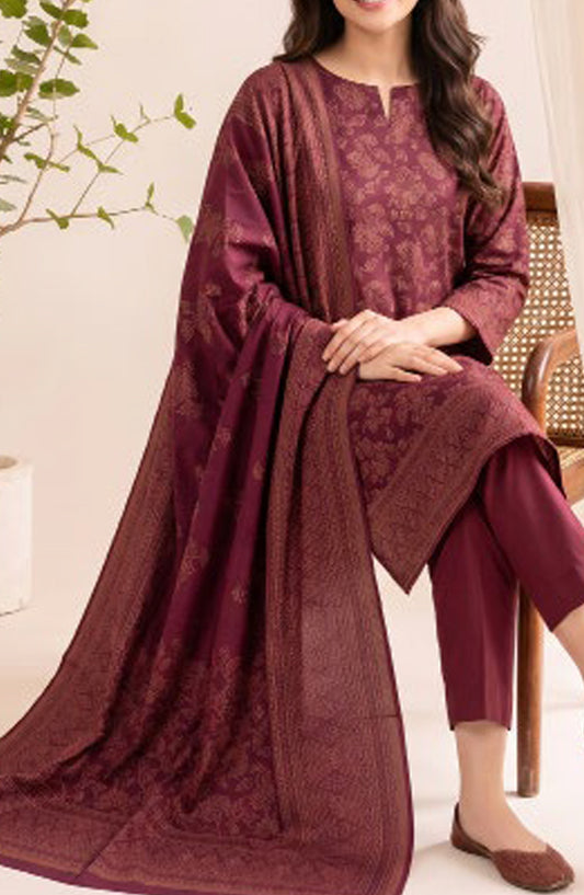 VS Printed Pashmina Unstitched 3 Piece Suit - D-03 - VS26PM - Pink - Winter Collection