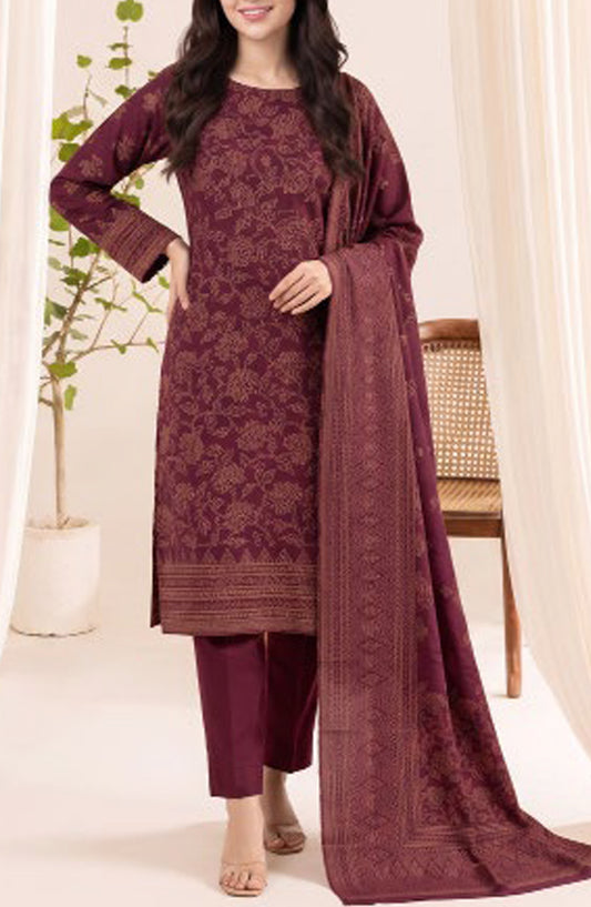 VS Printed Pashmina Unstitched 3 Piece Suit - D-03 - VS26PM - Pink - Winter Collection