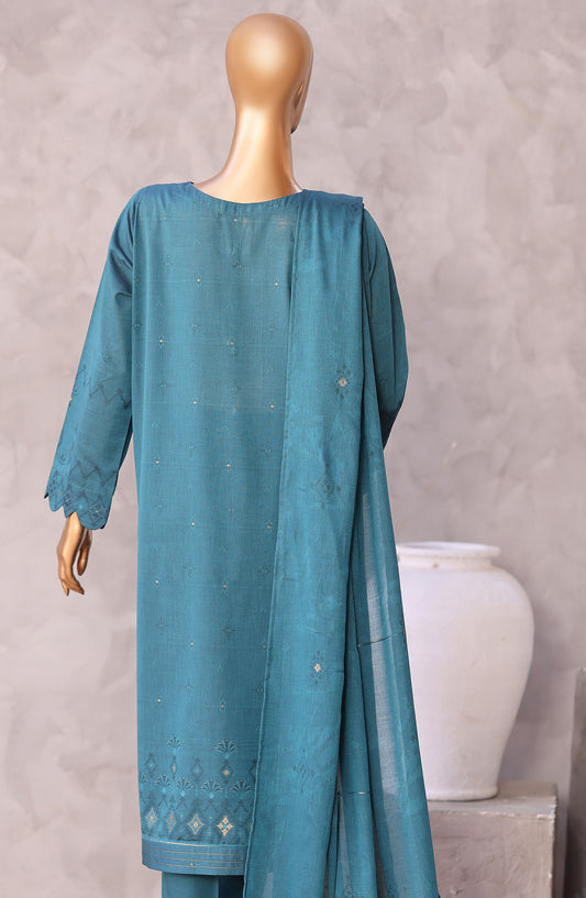 Valencia by HZ Textile Embroidered Lawn Unstitched 3 Piece Suit - D-04 - HZ26VCI - Teal - Summer Collection