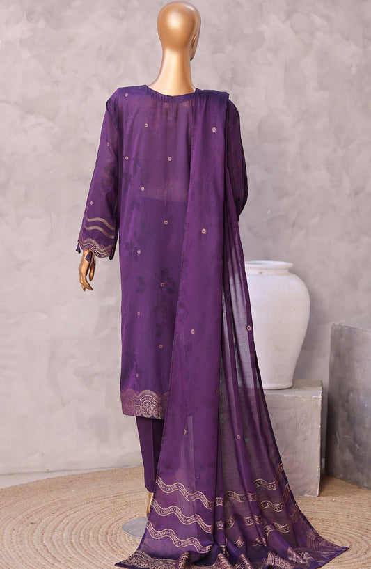 Valencia by HZ Textile Embroidered Lawn Unstitched 3 Piece Suit - D-03 - HZ26VCI - Purple - Summer Collection