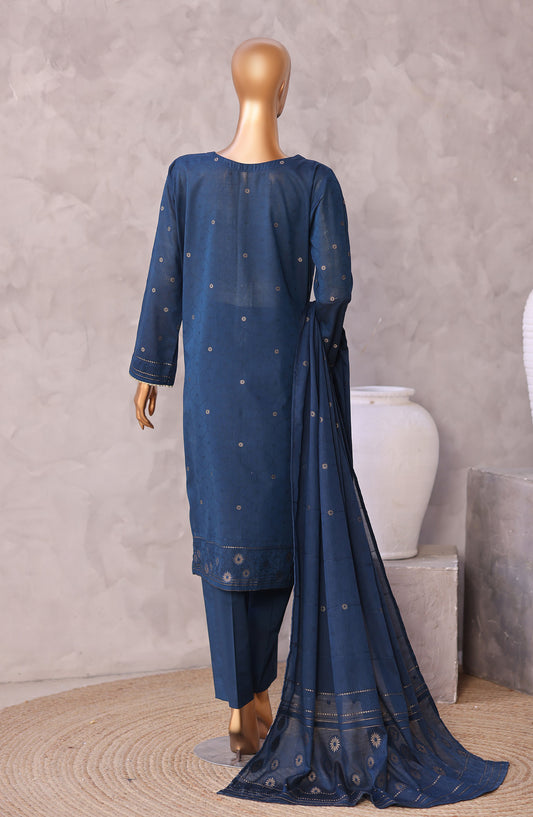 Valencia by HZ Textile Embroidered Lawn Unstitched 3 Piece Suit - D-01 - HZ26VCI - Blue - Summer Collection