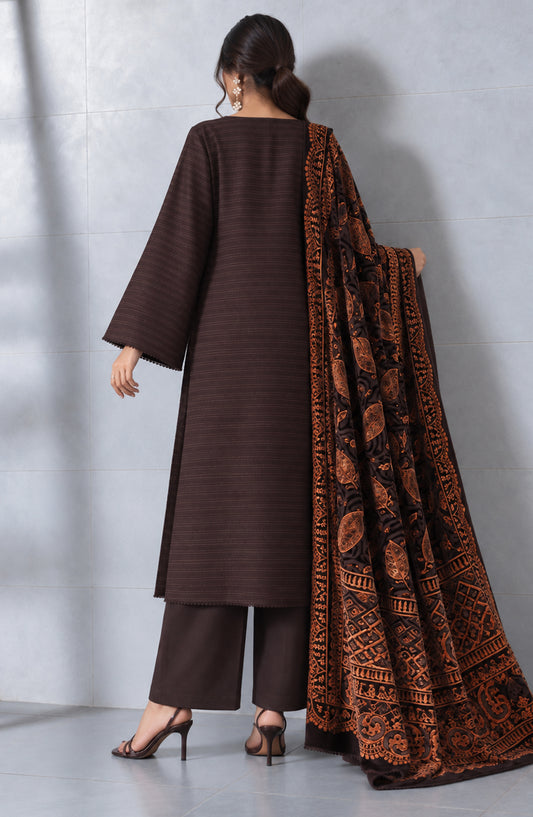 Valentina Ciao by Amna Khadija Dhanak Wool Unstitched 3 Piece Suit - D-08 - AM26VLC - Brown - Winter Collection
