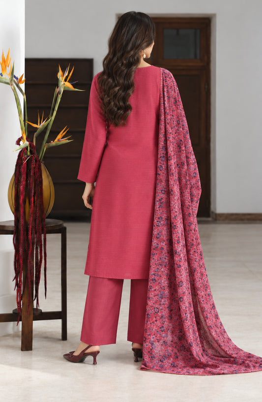 Valentina Ciao by Amna Khadija Dhanak Wool Unstitched 3 Piece Suit - D-09 - AM26VLC - Pink - Winter Collection