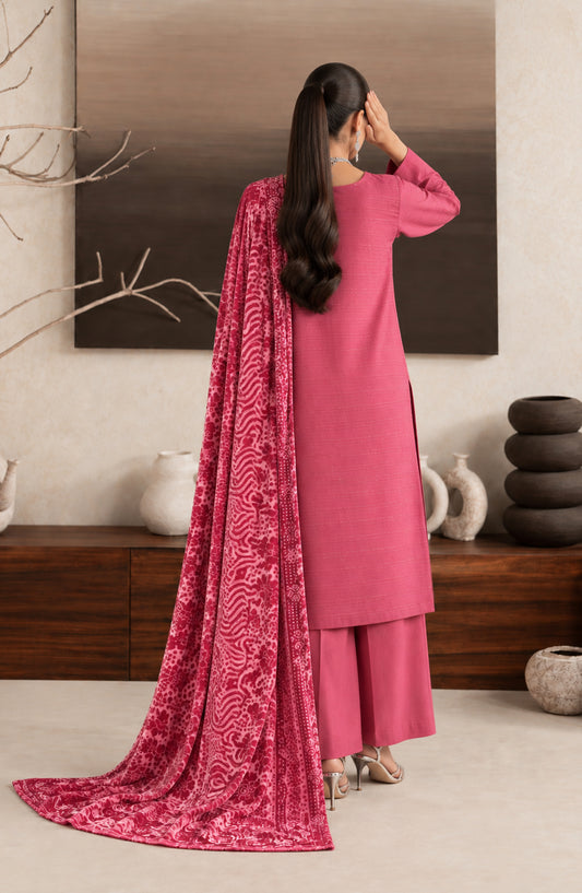 Velluto Milano by Amna Khadija Moonlight Unstitched 3 Piece Suit - AKVM-10 - AM26TOM - Pink - Winter Collection