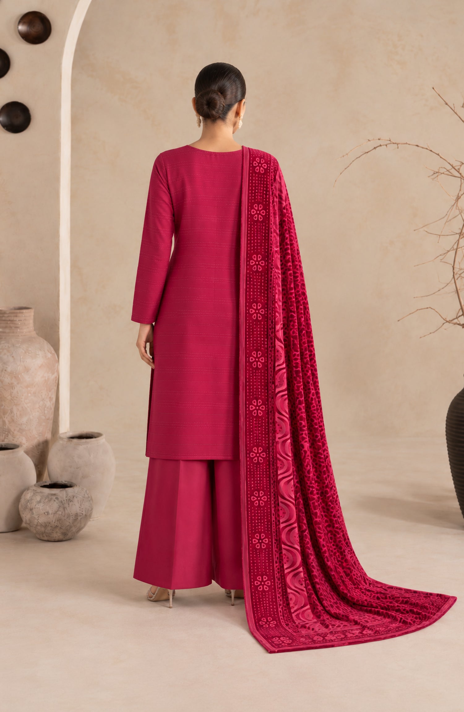 Velluto Milano by Amna Khadija Moonlight Unstitched 3 Piece Suit - AKVM-14 - AM26TOM - Pink - Winter Collection
