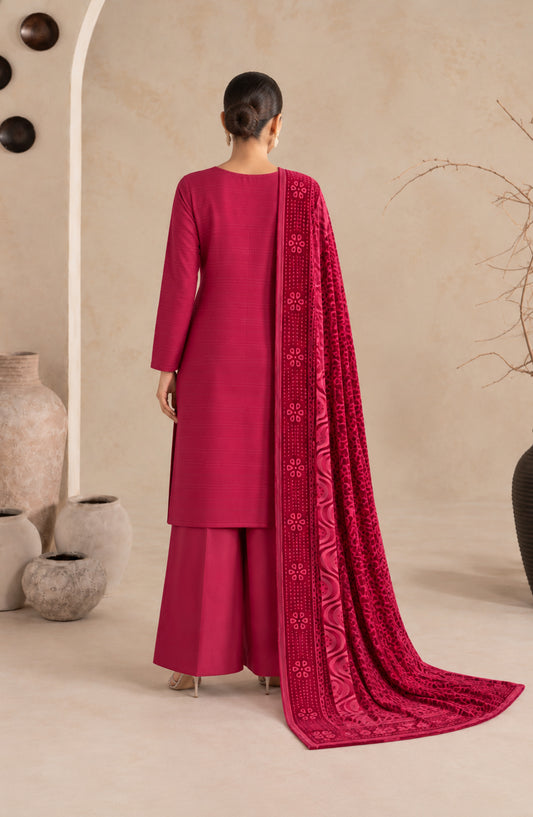 Velluto Milano by Amna Khadija Moonlight Unstitched 3 Piece Suit - AKVM-14 - AM26TOM - Pink - Winter Collection