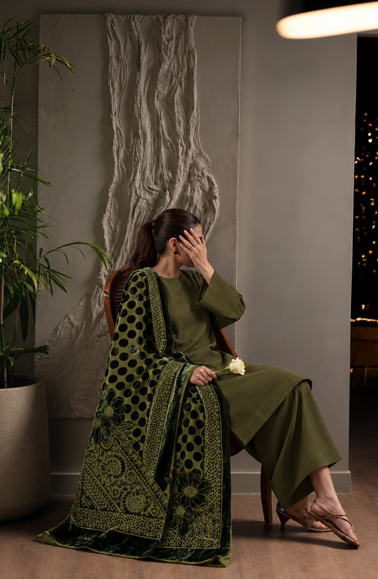 Velluto Milano by Amna Khadija Moonlight Unstitched 3 Piece Suit - AKVM-21 - AM26MON - Green - Winter Collection