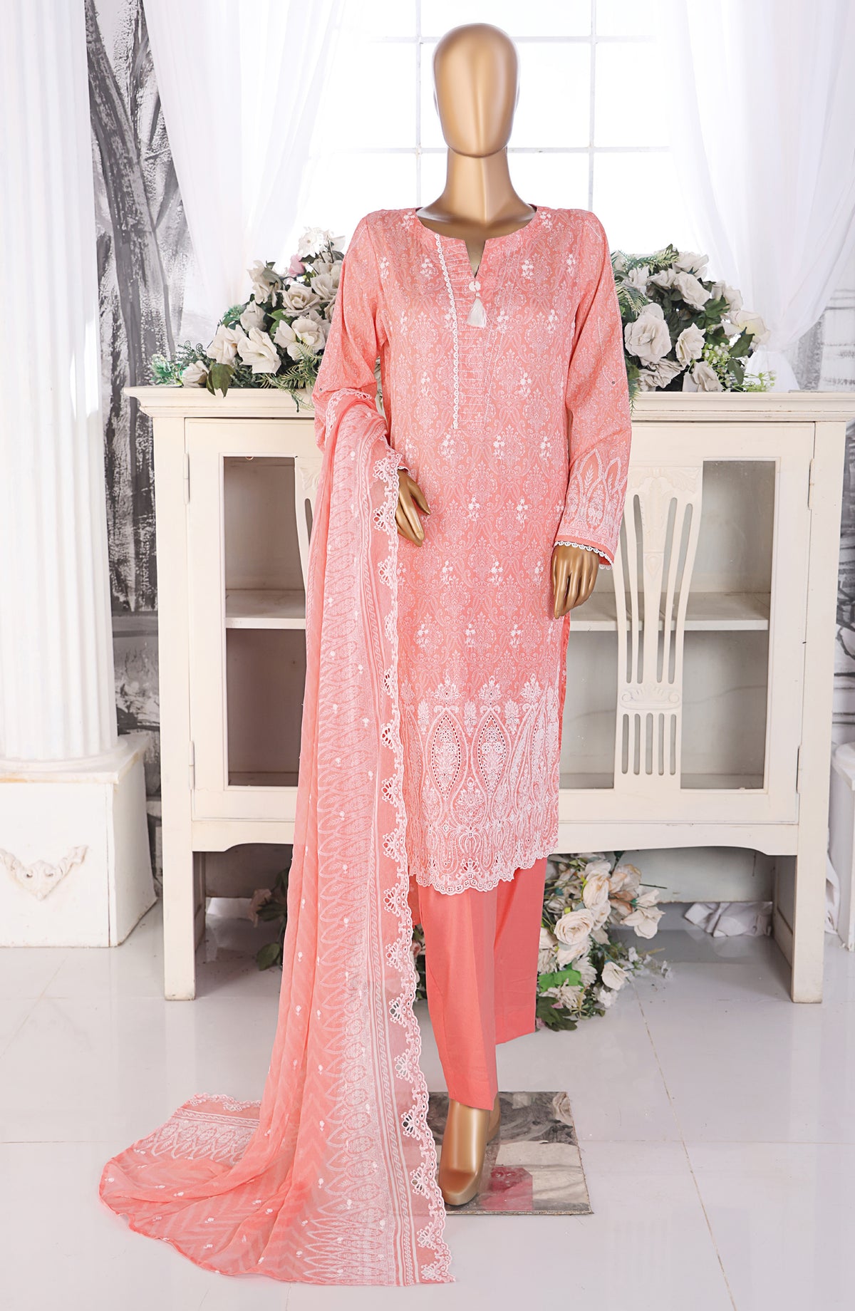Venice by HZ Textile Embroidered Lawn Unstitched 3 Piece Suit - Design-05 - HZ26VNC - Pink - Summer Collection