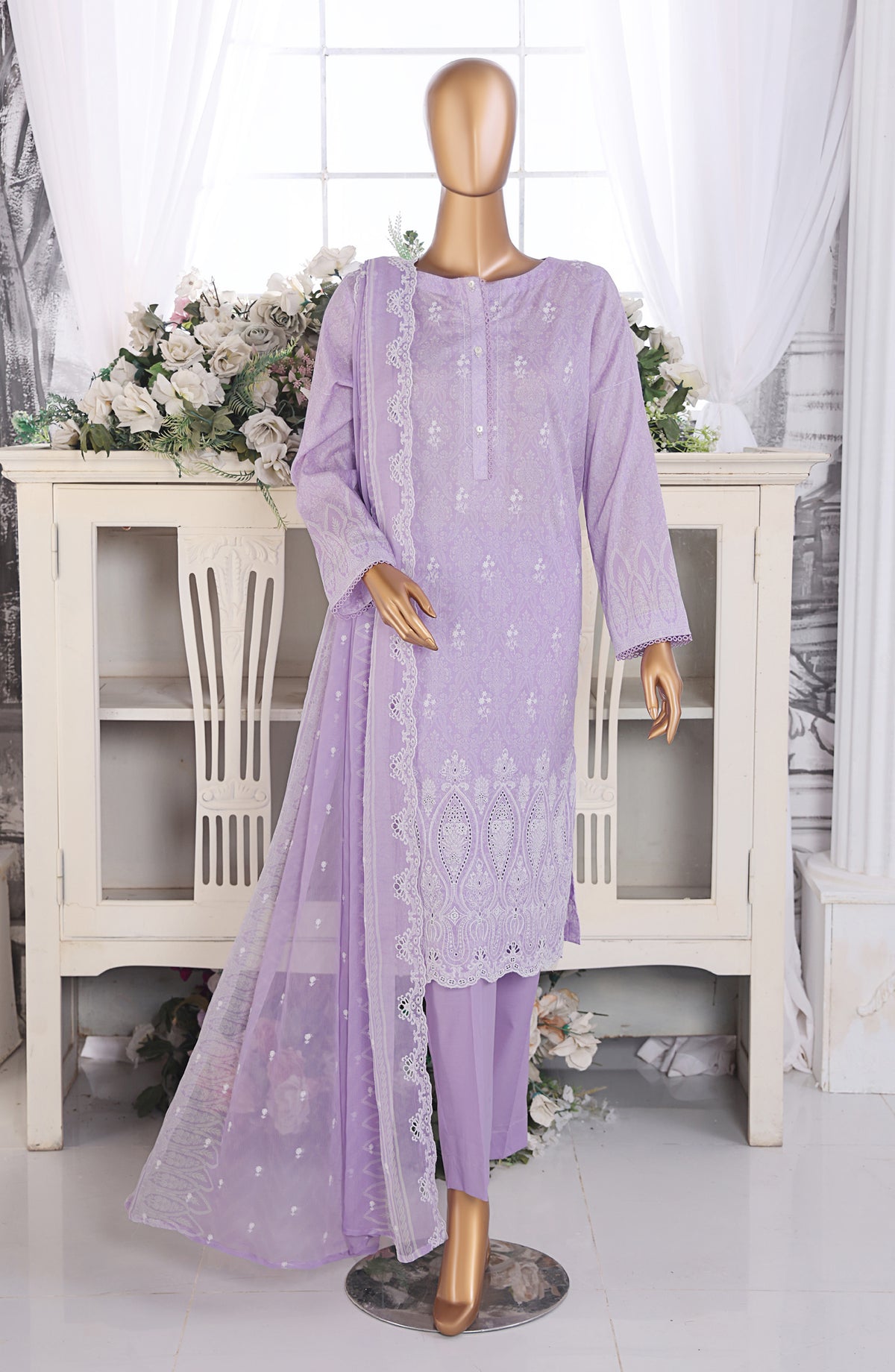 Venice by HZ Textile Embroidered Lawn Unstitched 3 Piece Suit - Design-03 - HZ26VNC - Purple - Summer Collection