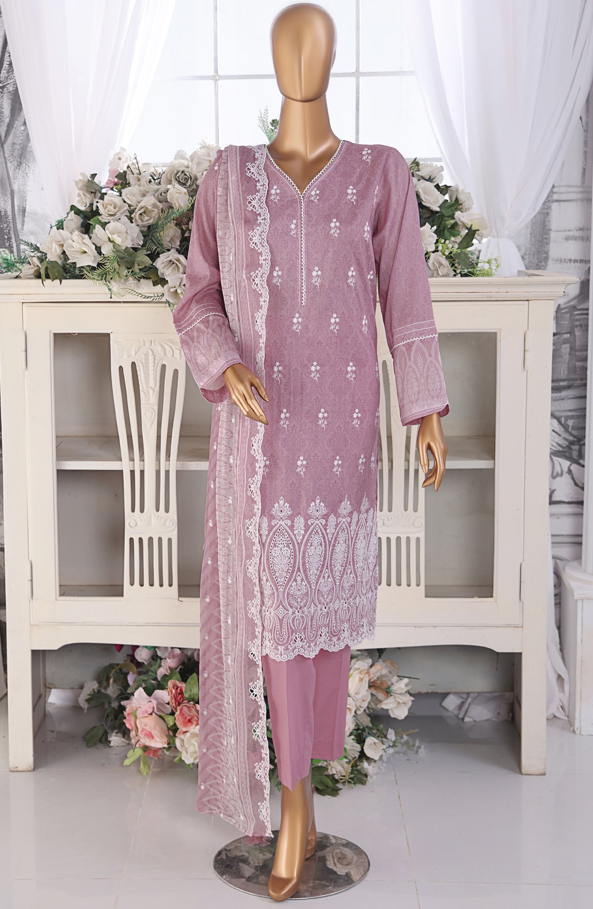 Venice by HZ Textile Embroidered Lawn Unstitched 3 Piece Suit - Design-01 - HZ26VNC - Purple - Summer Collection
