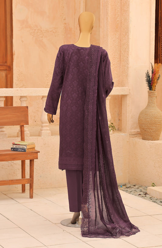Venice by HZ Embroidered Lawn Unstitched 3 Piece Suit - VD-06 - HZ26NPF - Purple - Festive Collection