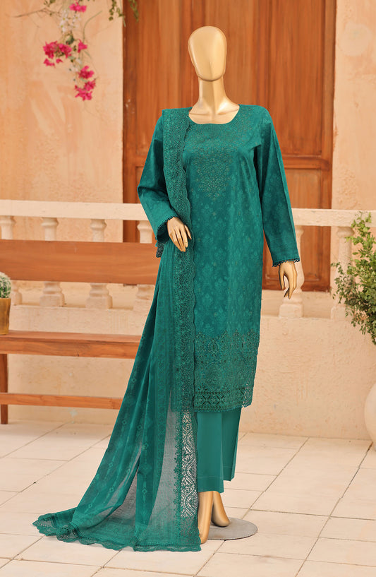 Venice by HZ Embroidered Lawn Unstitched 3 Piece Suit - VD-05 - HZ26NPF - Green - Festive Collection