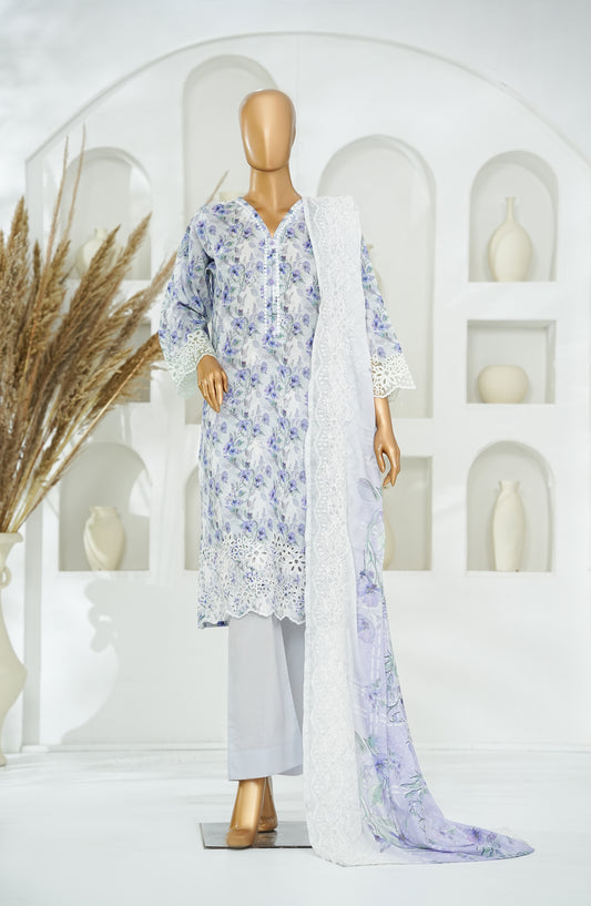 Versa by Amna Khadija Embroidered Lawn Stitched 3 Piece Suit - AKVL-01 - AM26KVL - Purple - Summer Collection