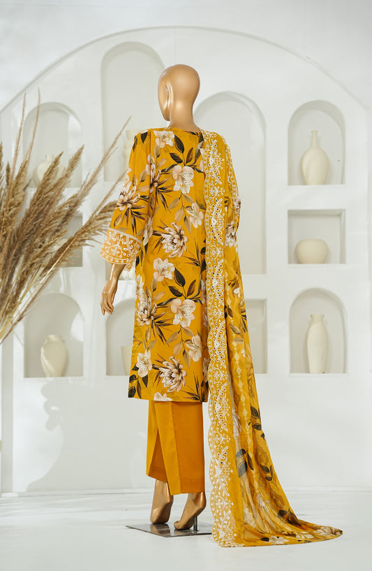 Versa by Amna Khadija Embroidered Lawn Stitched 3 Piece Suit - AKVL-06 - AM26KVL - Yellow - Summer Collection