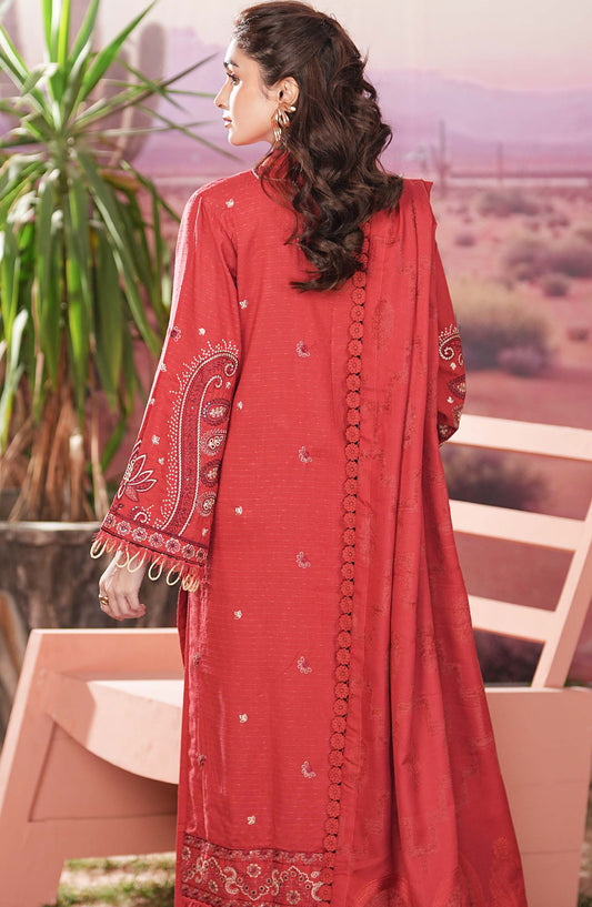Vihana by Johra Premium Embroidered Dhanak Unstitched 3 Piece Suit - JW-582 - JH25VIHN - Red - Winter Collection