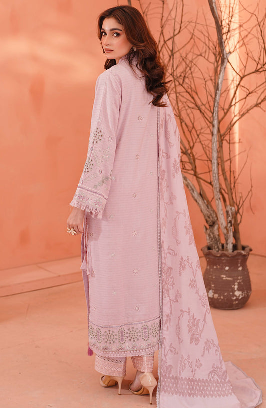 Vihana by Johra Premium Embroidered Dhanak Unstitched 3 Piece Suit - JW-580 - JH25VIHN - Pink - Winter Collection