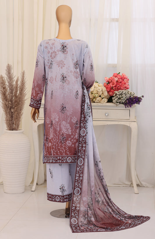 Virsa by HZ Embroidered Lawn Unstitched 3 Piece Suit - D-07 - HZ26VRSA - Brown - Summer Collection