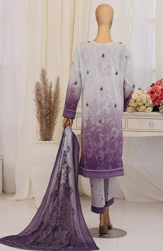 Virsa by HZ Embroidered Lawn Unstitched 3 Piece Suit - D-06 - HZ26VRSA - Purple - Summer Collection