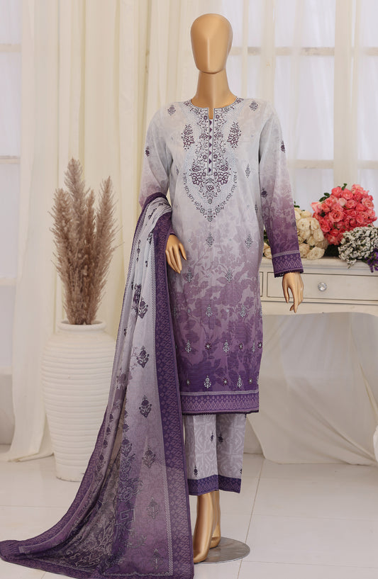 Virsa by HZ Embroidered Lawn Unstitched 3 Piece Suit - D-06 - HZ26VRSA - Purple - Summer Collection