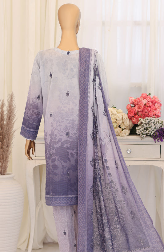Virsa by HZ Embroidered Lawn Unstitched 3 Piece Suit - D-03 - HZ26VRSA - Blue - Summer Collection