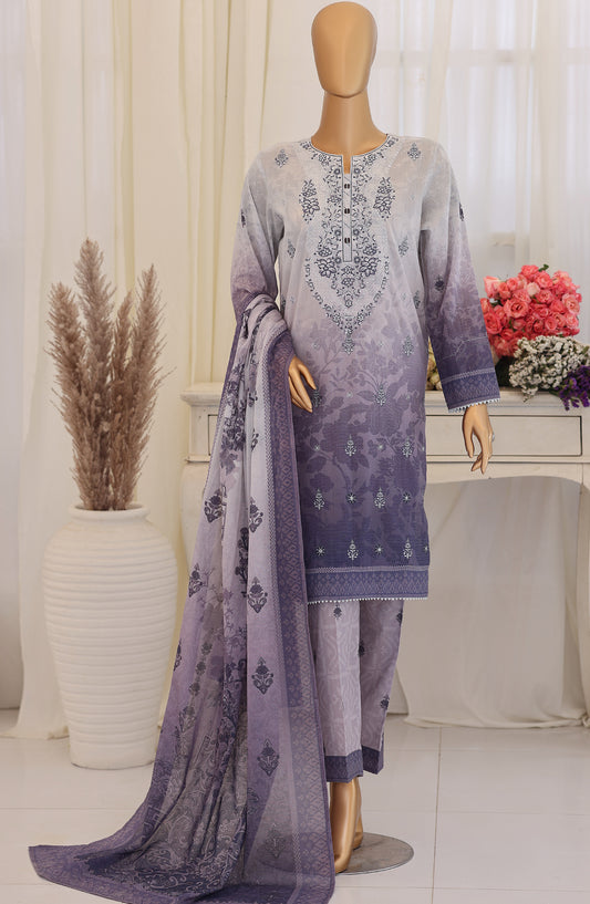 Virsa by HZ Embroidered Lawn Unstitched 3 Piece Suit - D-03 - HZ26VRSA - Blue - Summer Collection