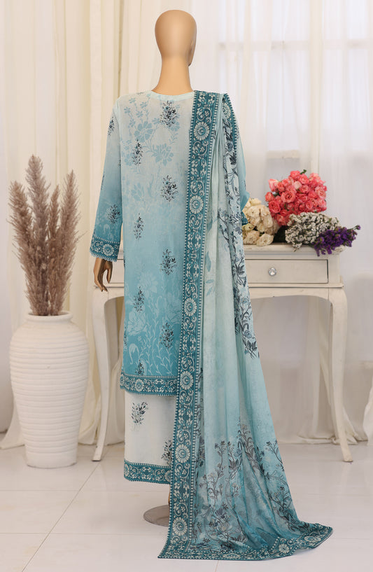 Virsa by HZ Embroidered Lawn Unstitched 3 Piece Suit - D-02 - HZ26VRSA - Ferozi - Summer Collection