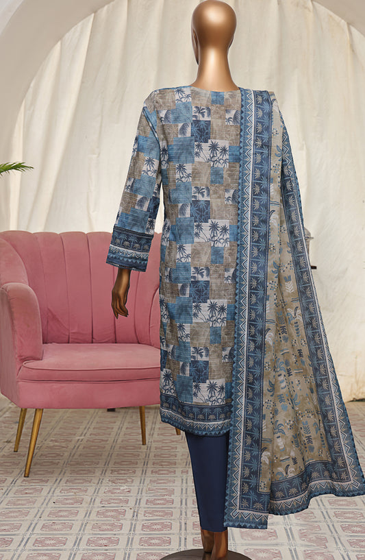 Vital Prints by HZ Textile Printed Lawn Unstitched 3 Piece Suit - VP-05 - HZ25VITL - Blue - Summer Collection