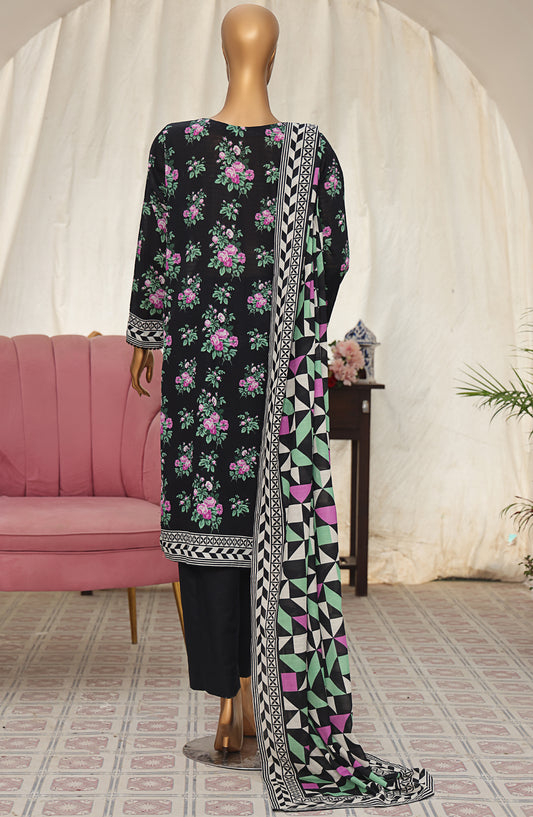 Vital Prints by HZ Textile Printed Lawn Unstitched 3 Piece Suit - VP-08 - HZ25VITL - Black - Summer Collection