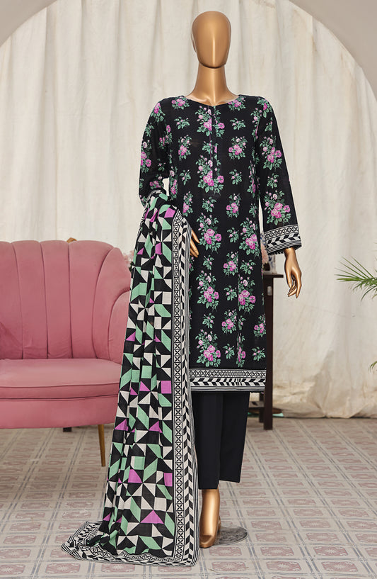 Vital Prints by HZ Textile Printed Lawn Unstitched 3 Piece Suit - VP-08 - HZ25VITL - Black - Summer Collection