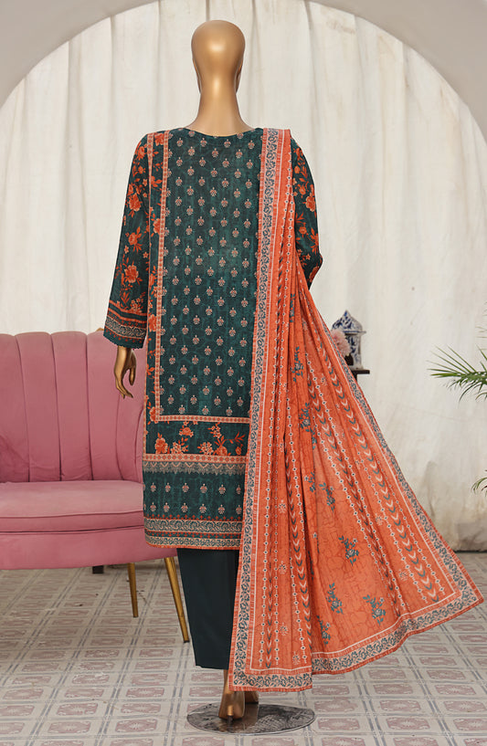 Vital Prints by HZ Textile Printed Lawn Unstitched 3 Piece Suit - VP-02 - HZ25VITL - Green - Summer Collection