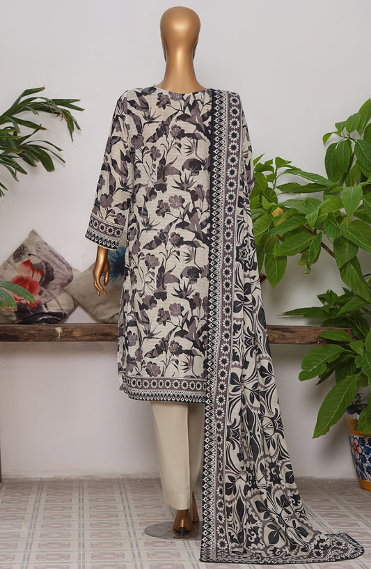 Vital Prints by HZ Textile Printed Lawn Unstitched 3 Piece Suit - VP-07 - HZ25VITL - Grey - Summer Collection