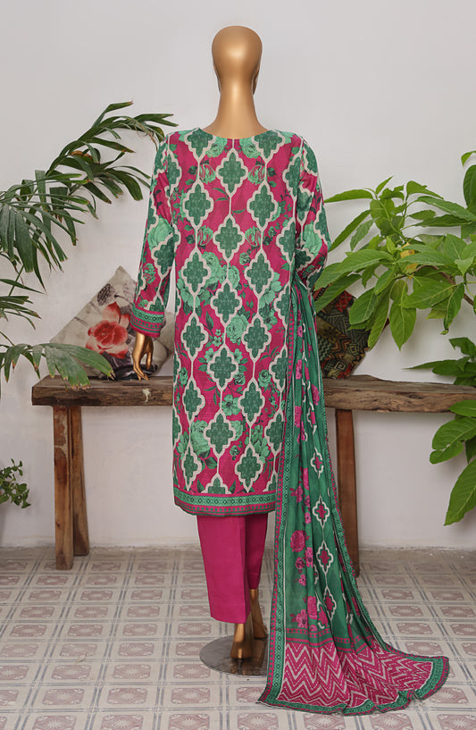 Vital Prints by HZ Textile Printed Lawn Unstitched 3 Piece Suit - VP-09 - HZ25VITL - Pink - Summer Collection