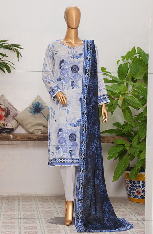 Vital Prints by HZ Textile Printed Lawn Unstitched 3 Piece Suit - VP-04 - HZ25VITL - Blue - Summer Collection