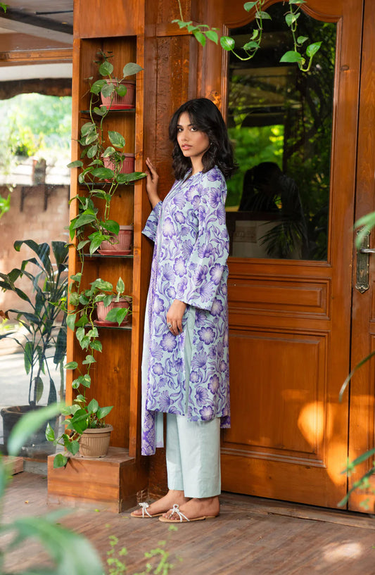 Beena by Beyond East Printed Lawn Unstitched 3 Piece Suit - WUE-154512 - BYD25BE - Blue - Summer Collection