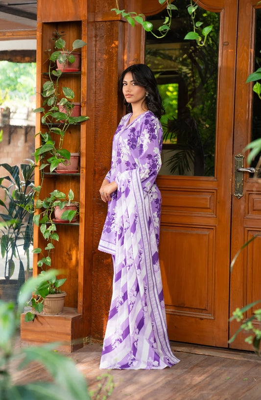 Beena by Beyond East Printed Lawn Unstitched 3 Piece Suit - WUE-154513 - BYD25BE - Purple - Summer Collection