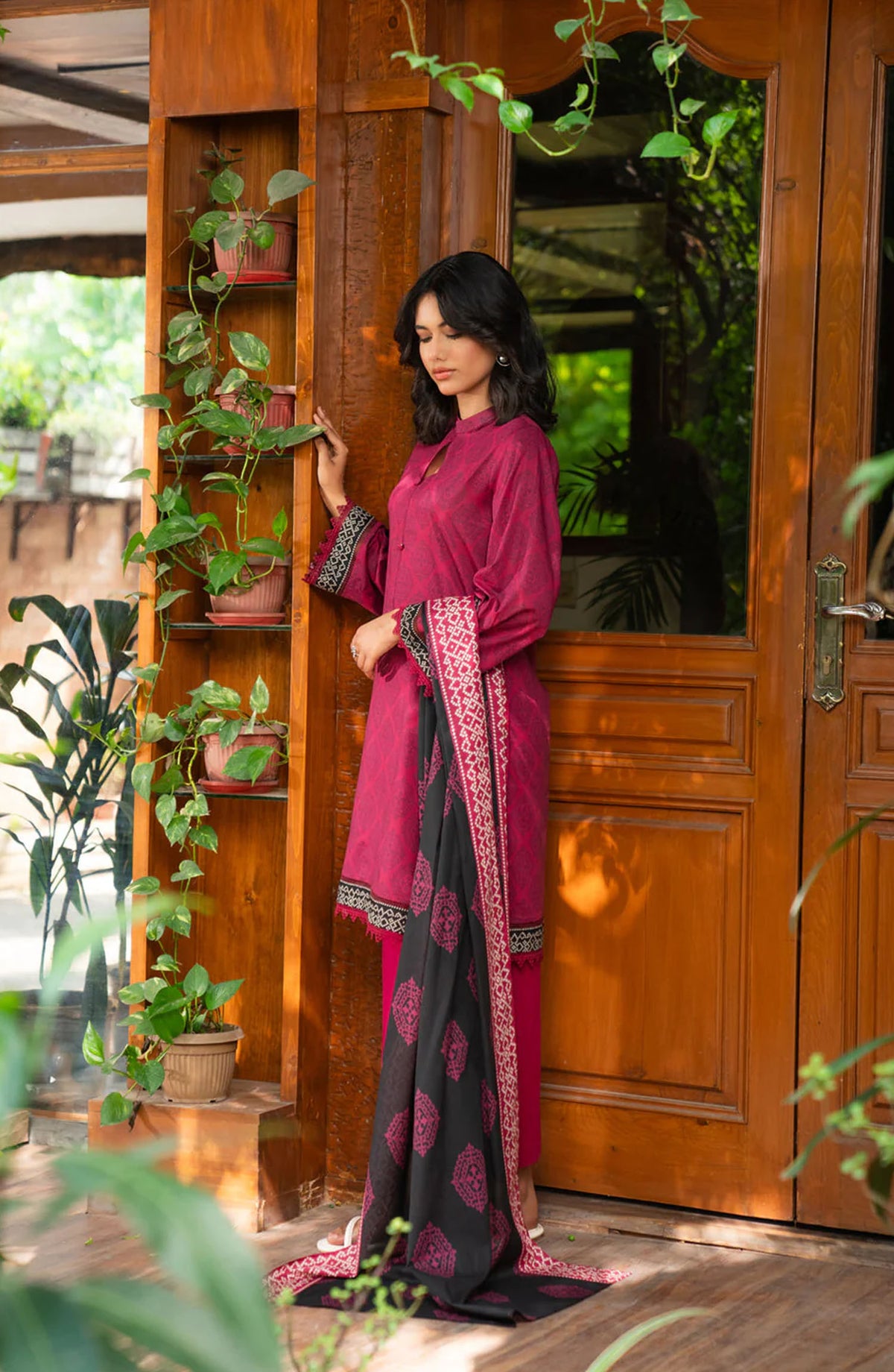 Beena by Beyond East Printed Lawn Unstitched 3 Piece Suit - WUE-154514 - BYD25BE - Red - Summer Collection